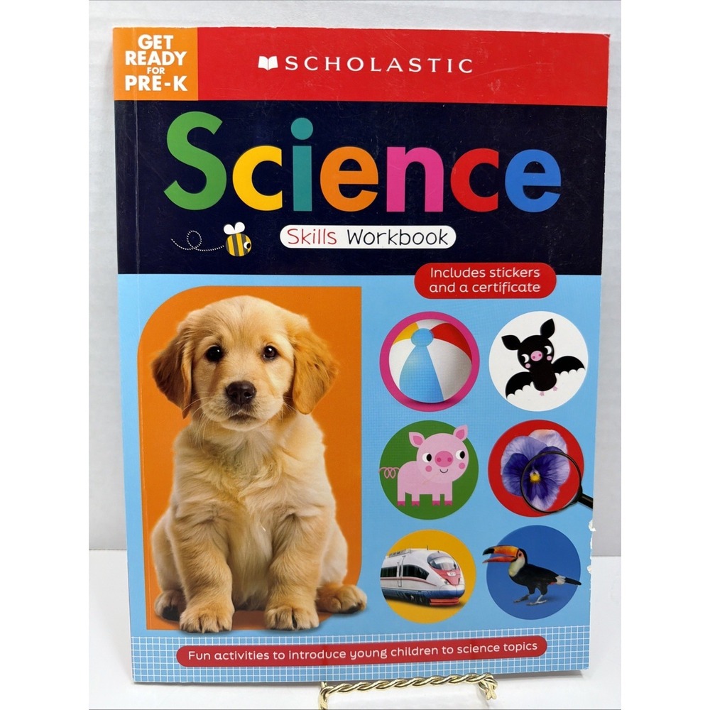 Scholastic GET READY FOR PRE-K Science Skills Workbook Pre-Kindergarten - New